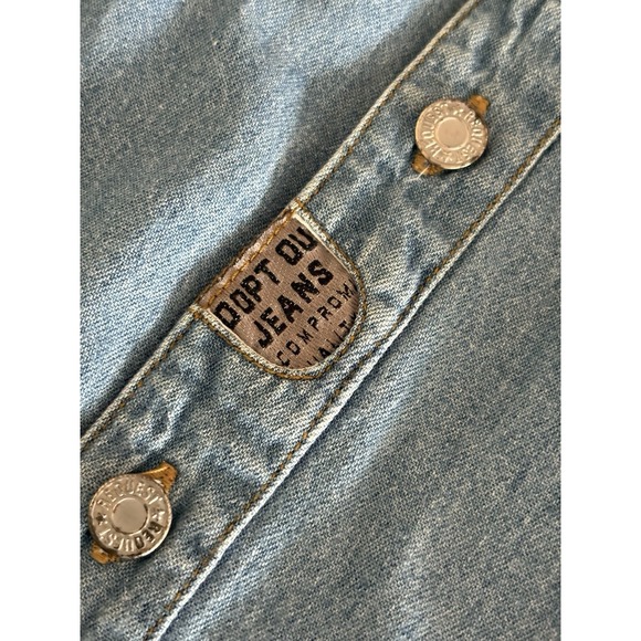 Vintage Request Denim Jacket  Size Extra Large Shirt Quilted‎ Back Button Detail - Picture 8 of 16